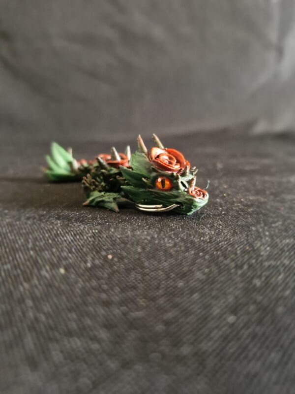 Detailed Rose Dragon Tadling Fidget Pendant