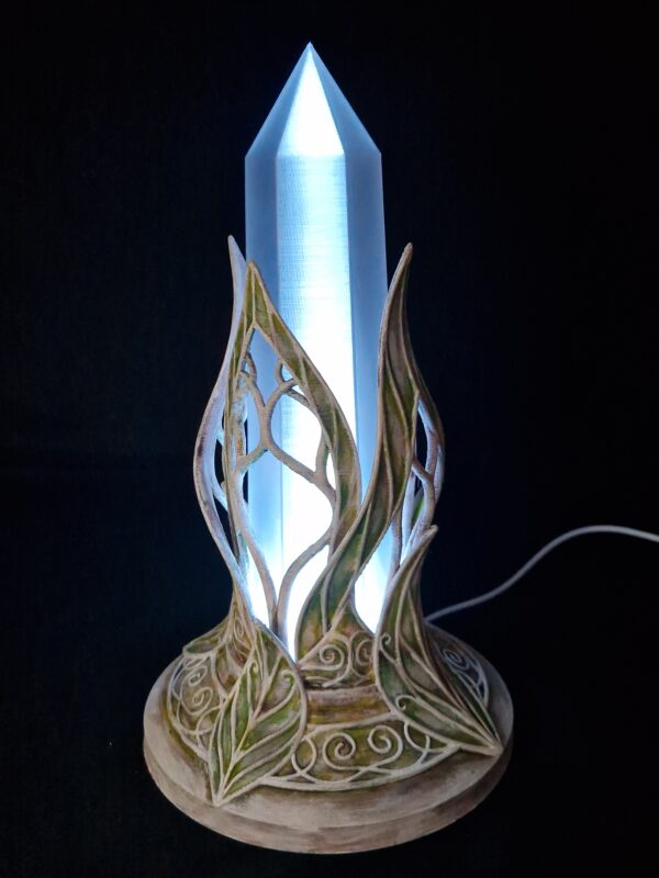 Kristall-Lampe im Elfen-Stil, gedruckt und handbemalt von manaforge.art